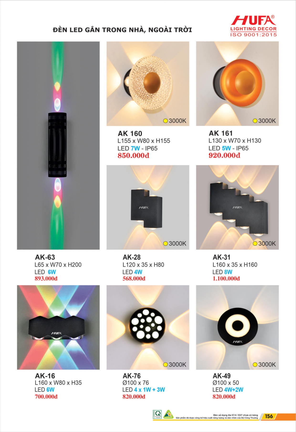 Bảng giá đèn LED HUFA 2026